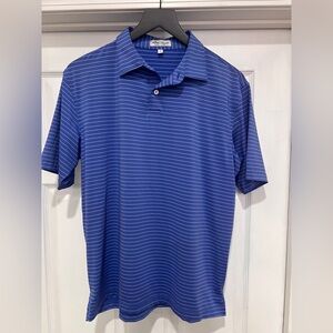 Peter Millar Royal Blue Micro-Stripe Polo